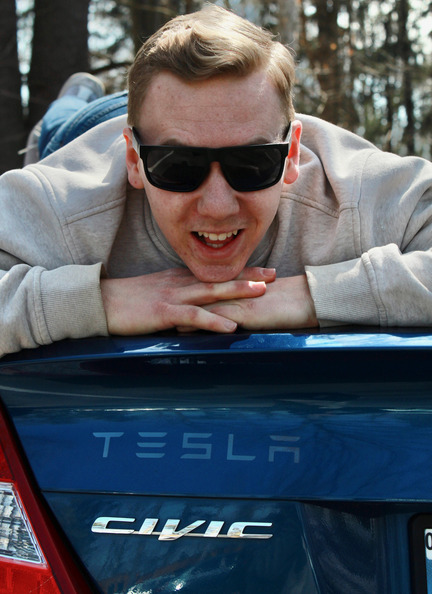 With my Tesla Civic