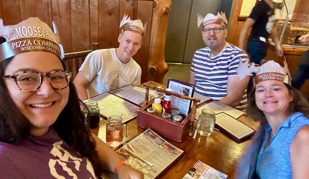 Graduation lunch with the Piasentins at Wisconsin Dells