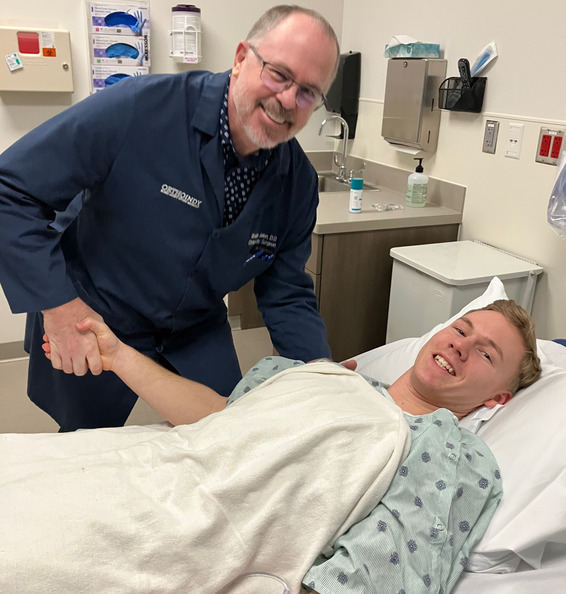 After hip surgery with Dr. Jelen