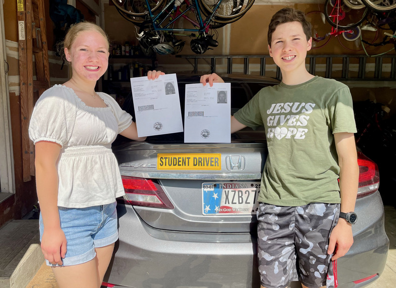 Verla & John with their driver’s permits