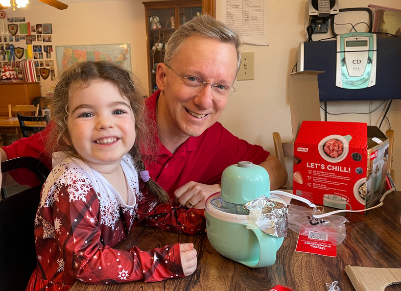 Making ice cream with Evie