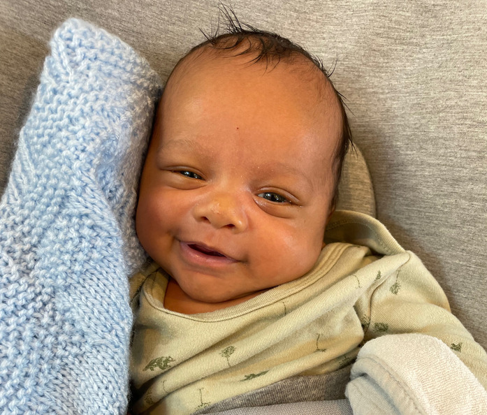 Obadiah started smiling at 6 weeks