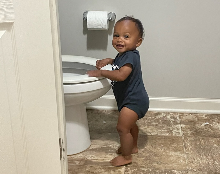 Obi loves the toilet!