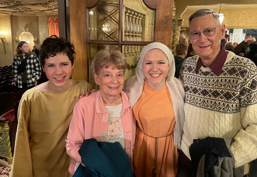 Verla & I at the Esther musical with Grandma Dianne & Grandpa Ron