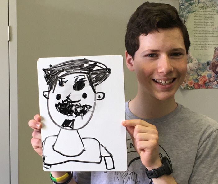 Portrait by children I taught at a 5-day club