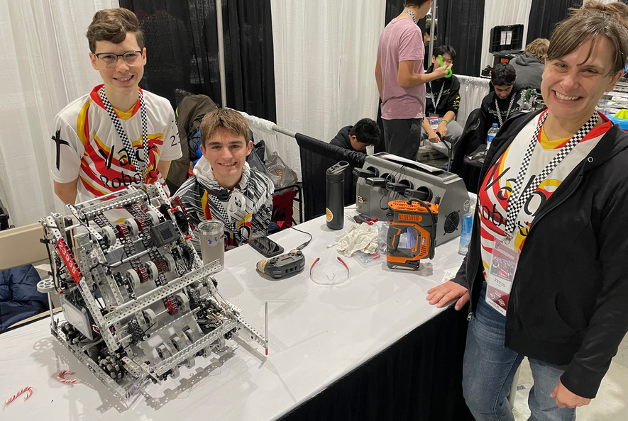 With Soren & his mom at the Speedway VEX competition