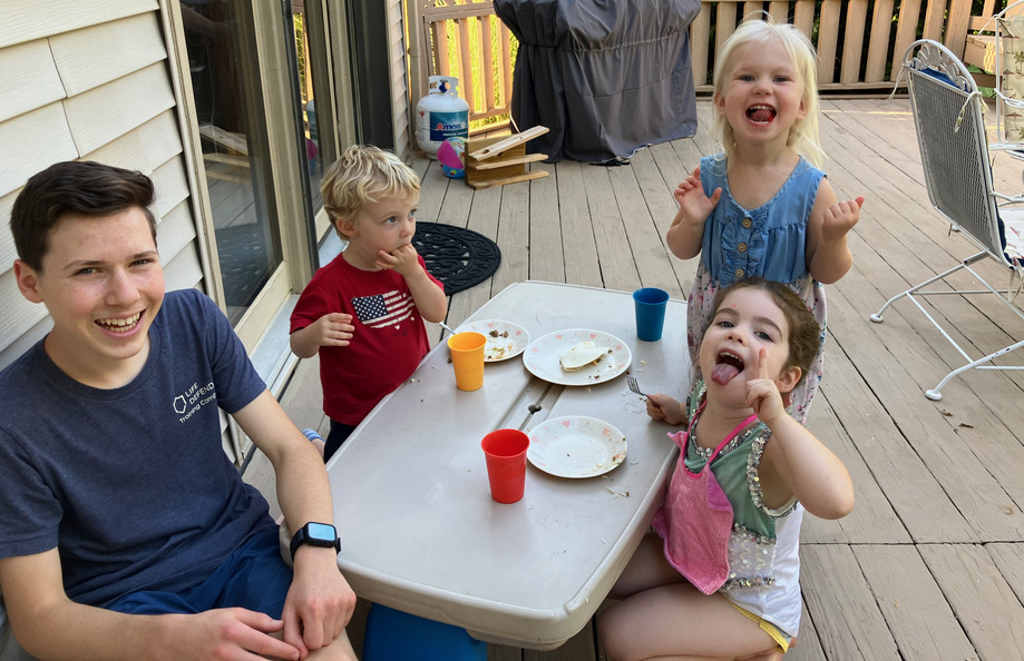 Having fun with Steven, Lottie & Evie