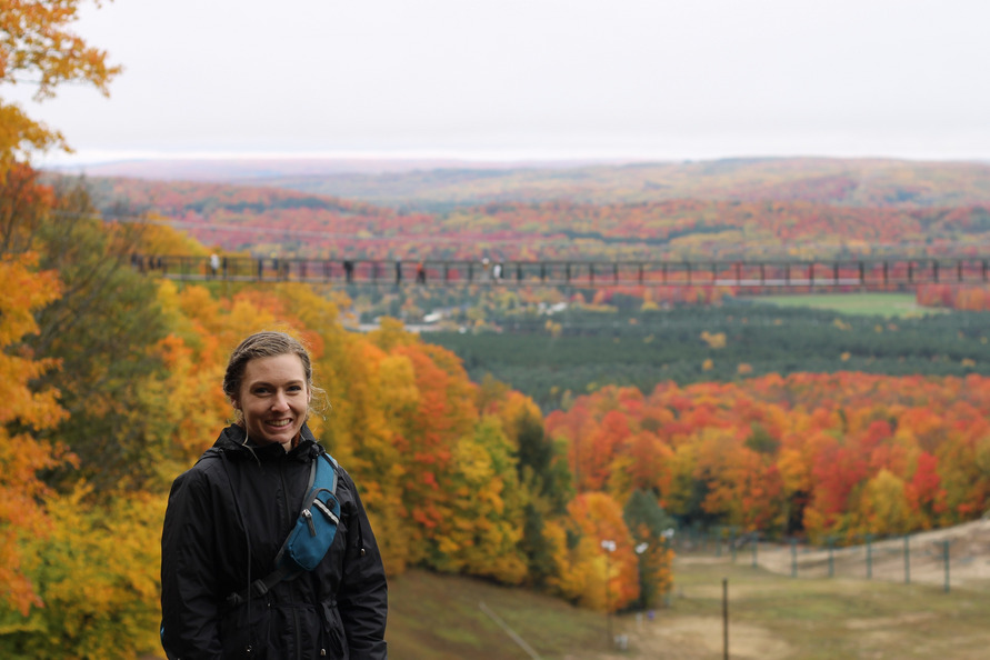 Seeing the lovely fall colors up north at Boyne City Mountain with Isaac’s cousin Kaitlin