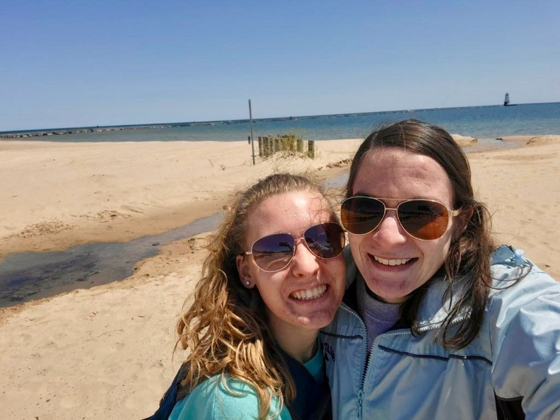 Visiting Ludington with Grace Kaufman in the spring