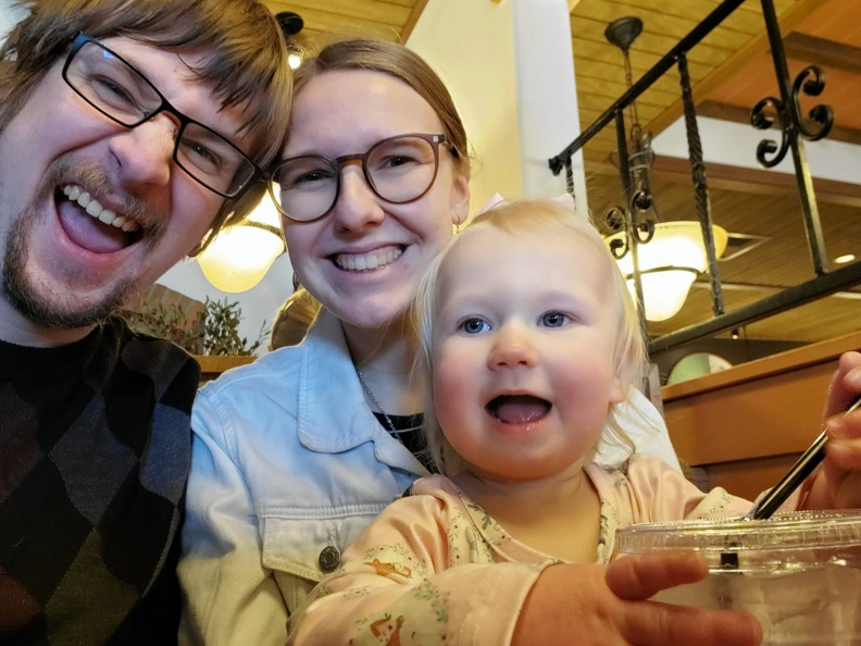 First time taking Lottie out for a meal at Olive Garden. She ate ketchup only!