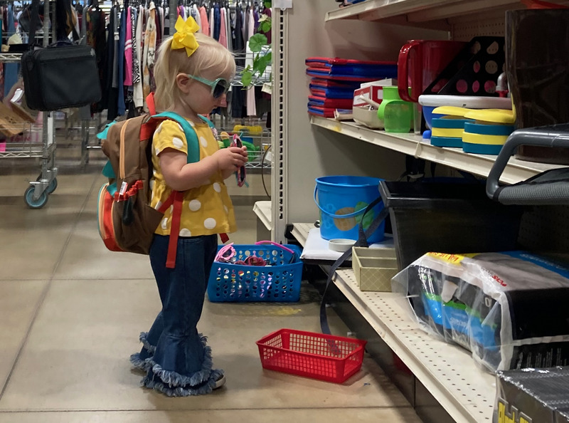 Lottie loves shopping at Goodwill.