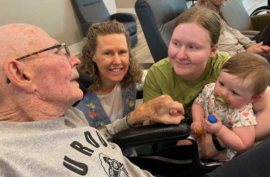 Dad was so happy that Elizabeth, Josh & Angie came from GA to see him!