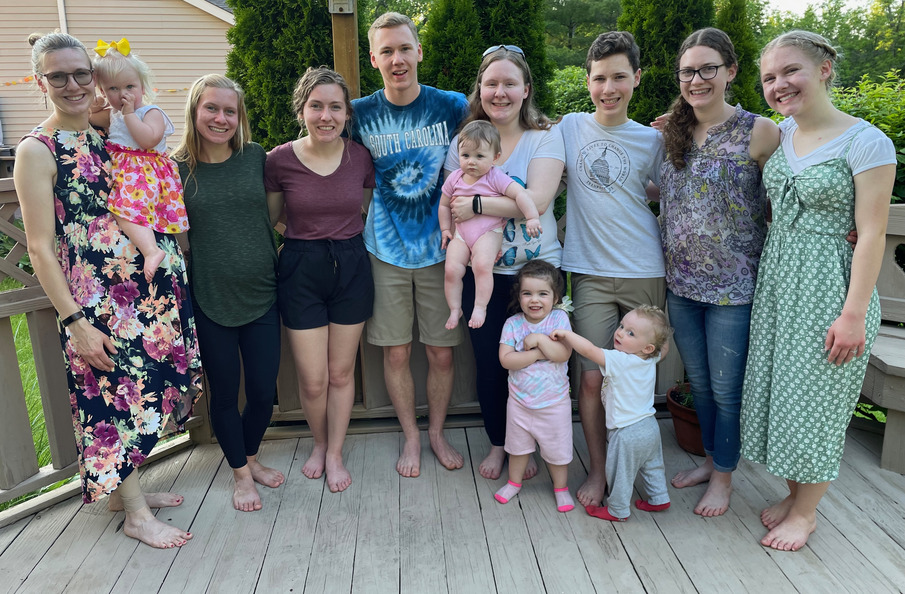So blessed! My 8 grown children and 4 grands when there were 2 more in utero