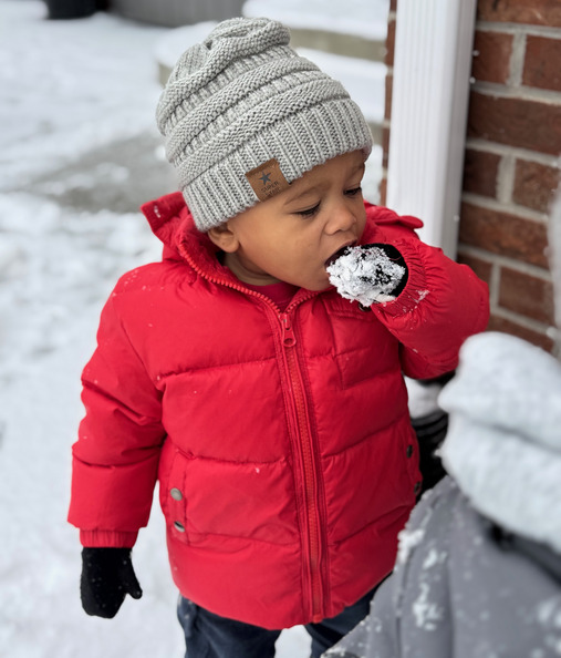 Obadiah enjoying the first snow of the season
