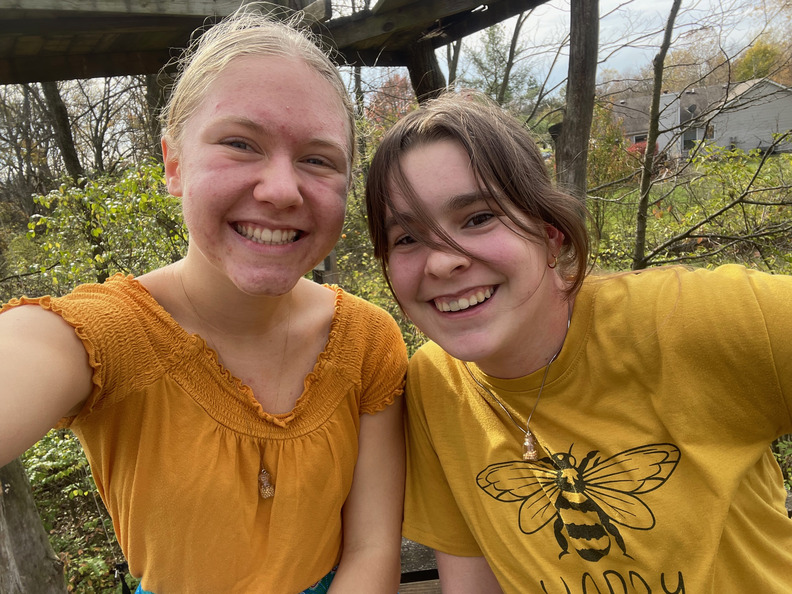 In the tree fort with Abby